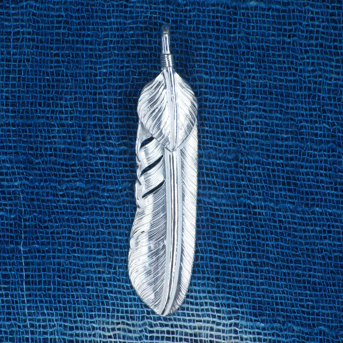 Left-facing Silver Heart Life Feather