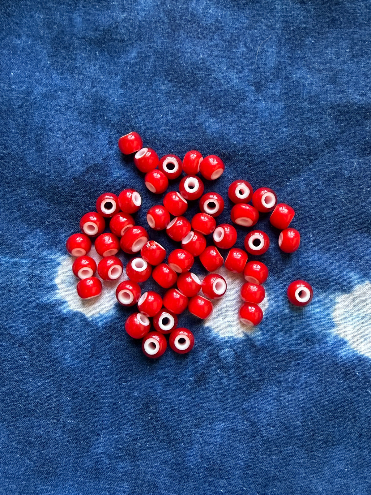 White Heart Trade Beads