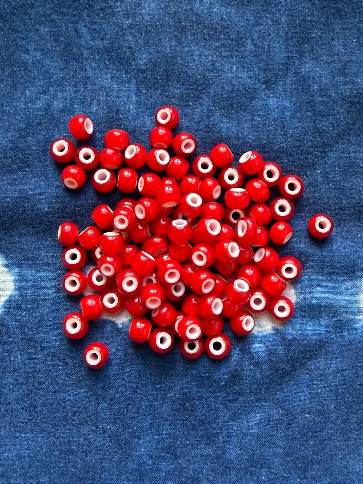 White Heart Trade Beads